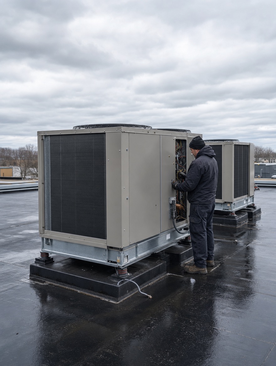 Commercial rooftop HVAC units